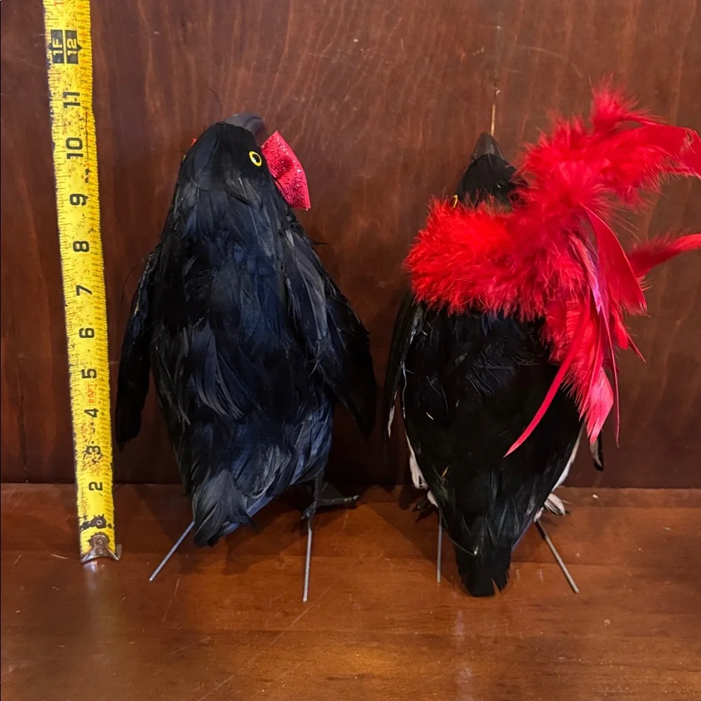 Festive Feathered Bird Penguin Decor with Red Bow-tie and Loofah Accents - Picture 5 of 5
